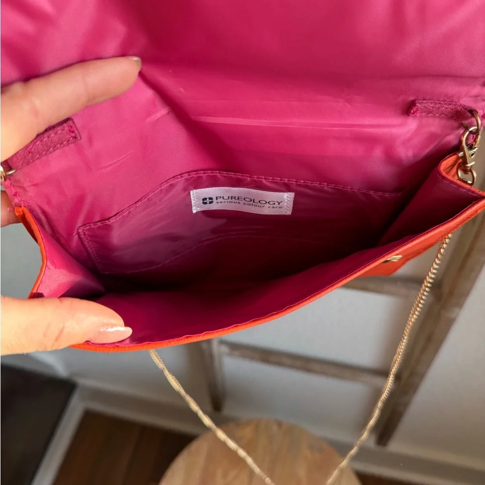 Pureology Pink and Orange Envelope Crossbody Bag - Picture 7 of 9